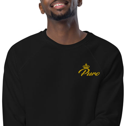 Puro Gold Crown Unisex organic raglan sweatshirt