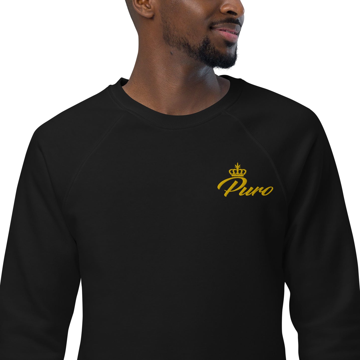 Puro Gold Crown Unisex organic raglan sweatshirt